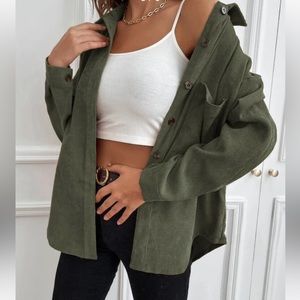 Green Button Up